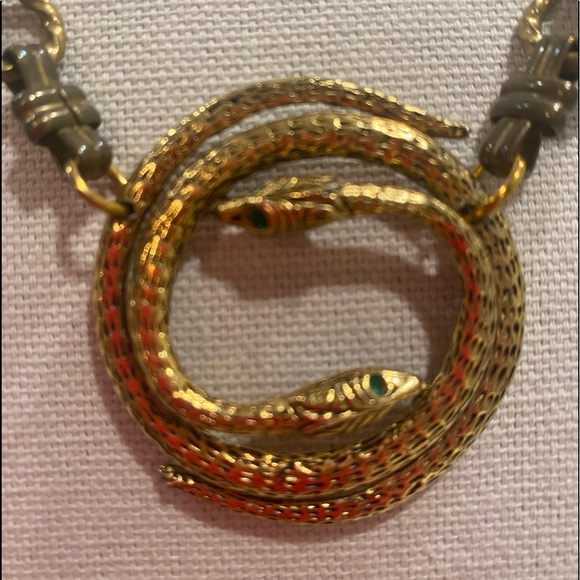 Made in the Deep South snake gold statement necklace ONE OF A KIND 🐍 - Picture 3 of 9